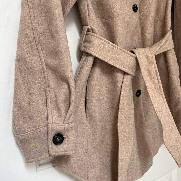 NWT ZARA Oversized Utility Shacket Chore Coat XS with Belt - Picture 9 of 16